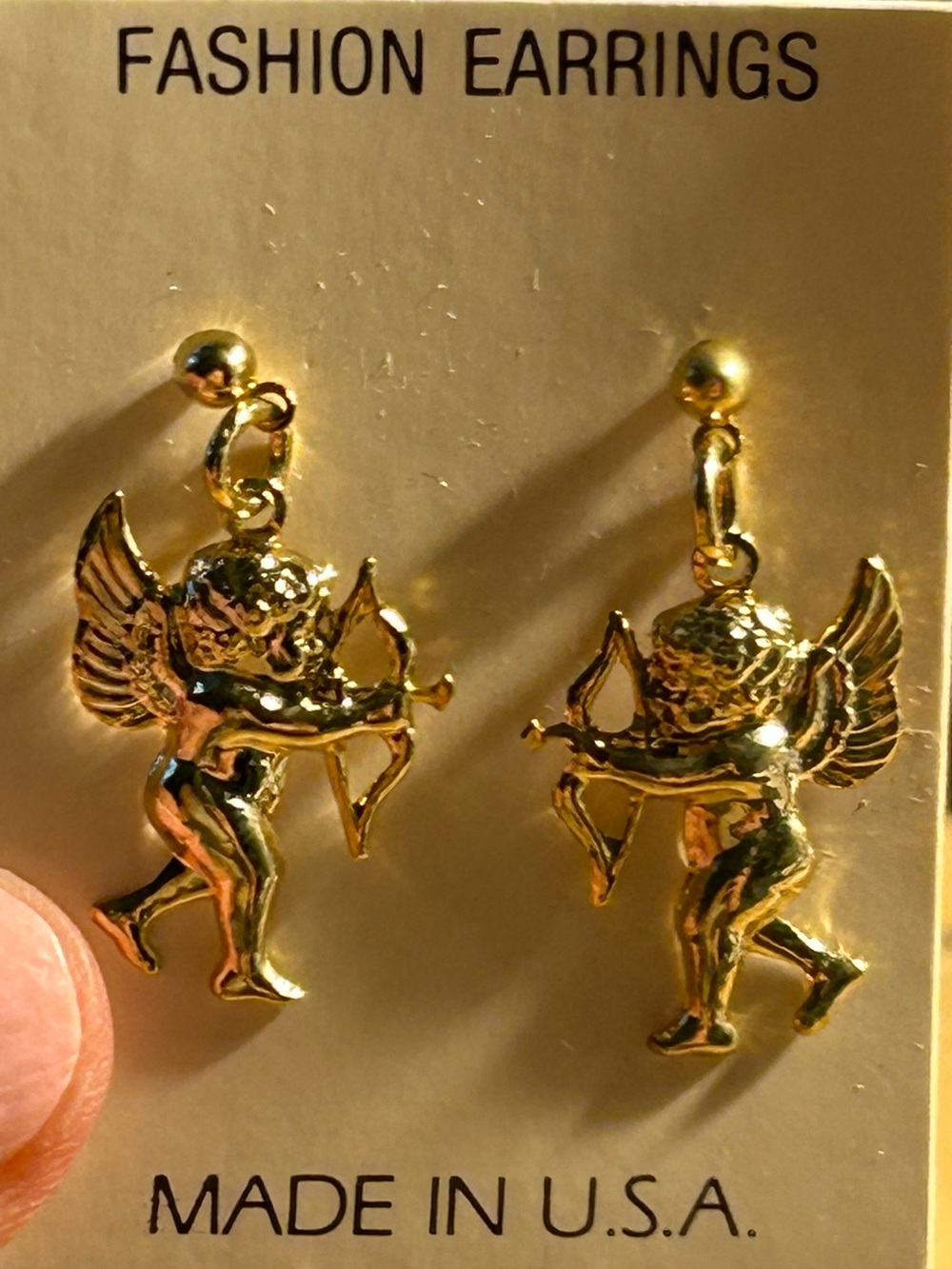 30 PAIRS Gold tone Cupid Drop Earrings -